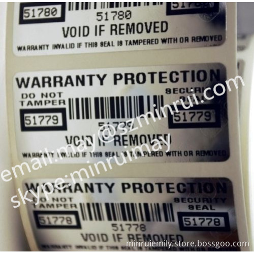 Tamper Proof Security Void Label,silver Warranty Void Stickers,warranty Open Void Sticker
